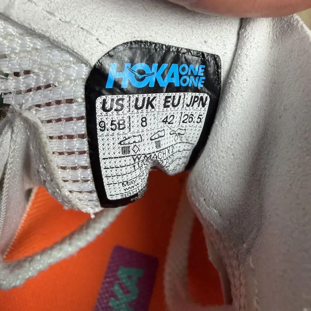 Hoka One One Mach X Shoes Womens Size 9.5 Gray Teal Mesh Running Cushioned